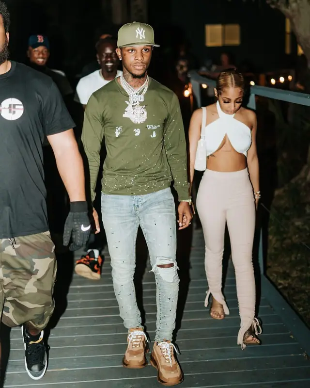 Toosii outfit in Off-White, Balenciaga, and New Era, 2021