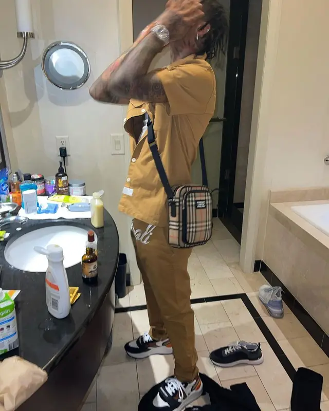 Swae Lee outfit in Asaali and Burberry, 2021
