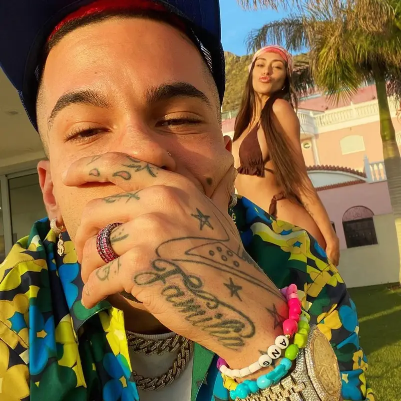Sfera Ebbasta outfit in Marni, Gallery Dept., and Denim Tears, 2021