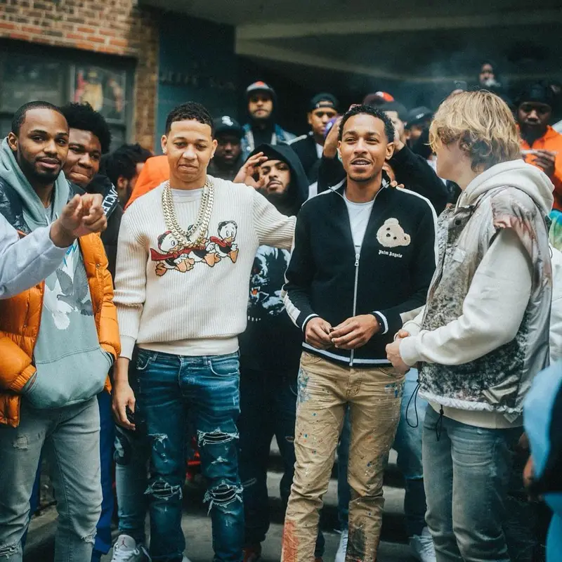 Lil Bibby outfit in Gucci, Amiri, and Disney, 2021