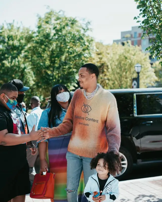 G Herbo outfit in Palm Angels, Amiri, and Alexander McQueen, 2021