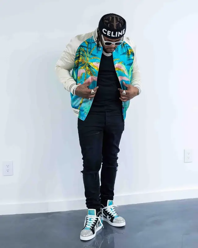 Rowdy Rebel outfit in Christian Louboutin, Amiri, and Celine, 2021