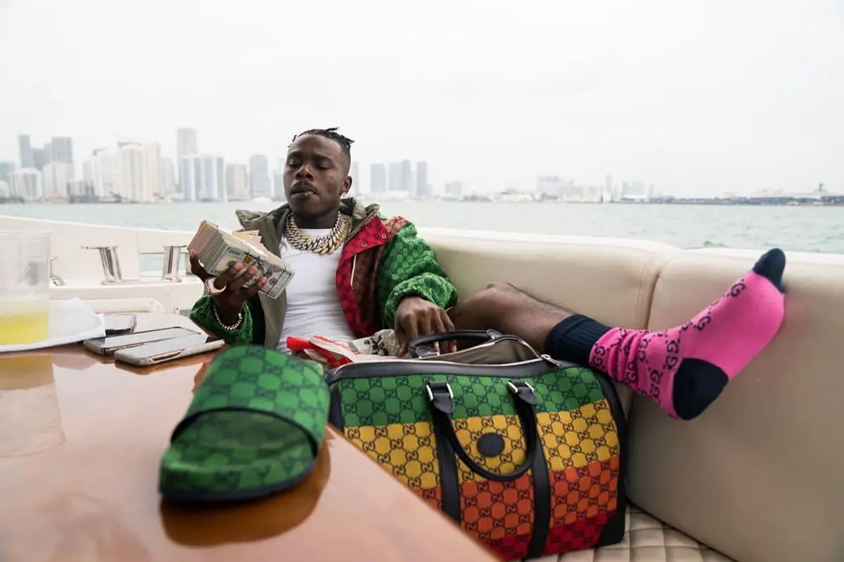 DaBaby outfit in Gucci, 2021