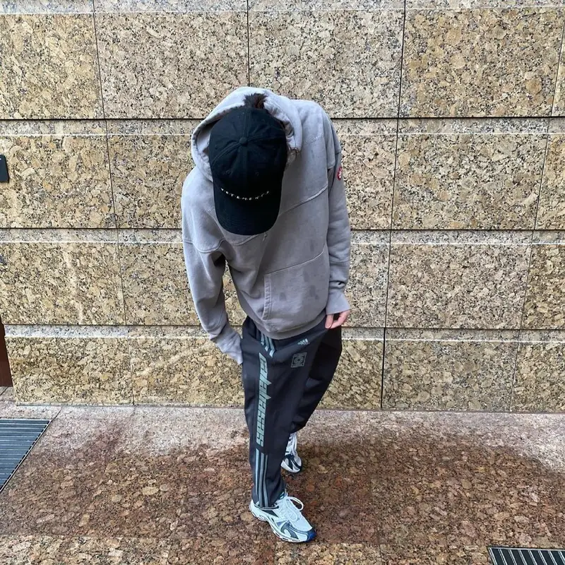 Rocket outfit in Cav Empt, Adidas, and Vetements, 2021