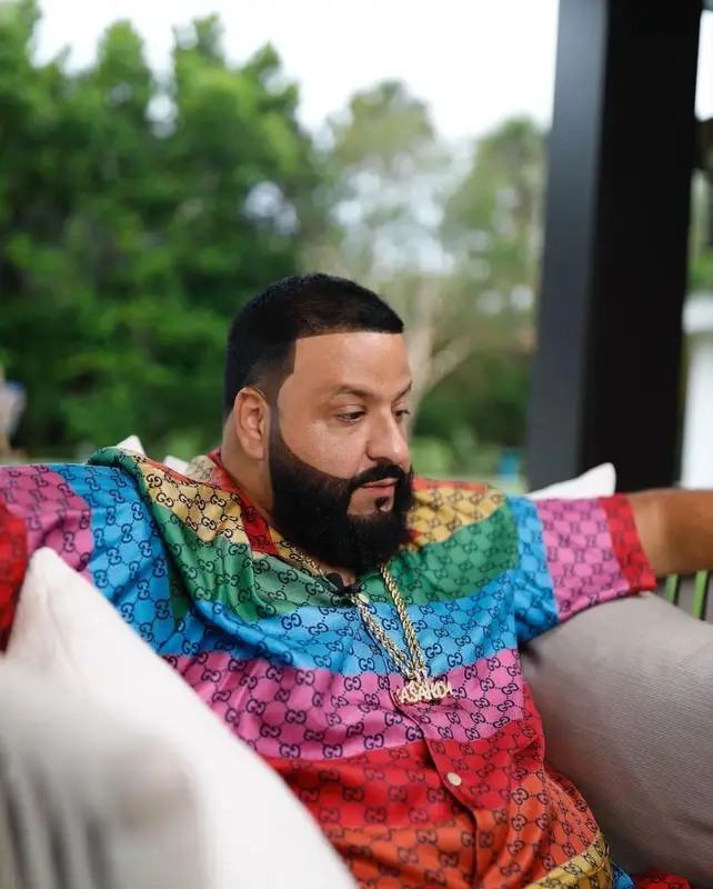 DJ Khaled outfit in Gucci, Supreme, and Nike, 2021