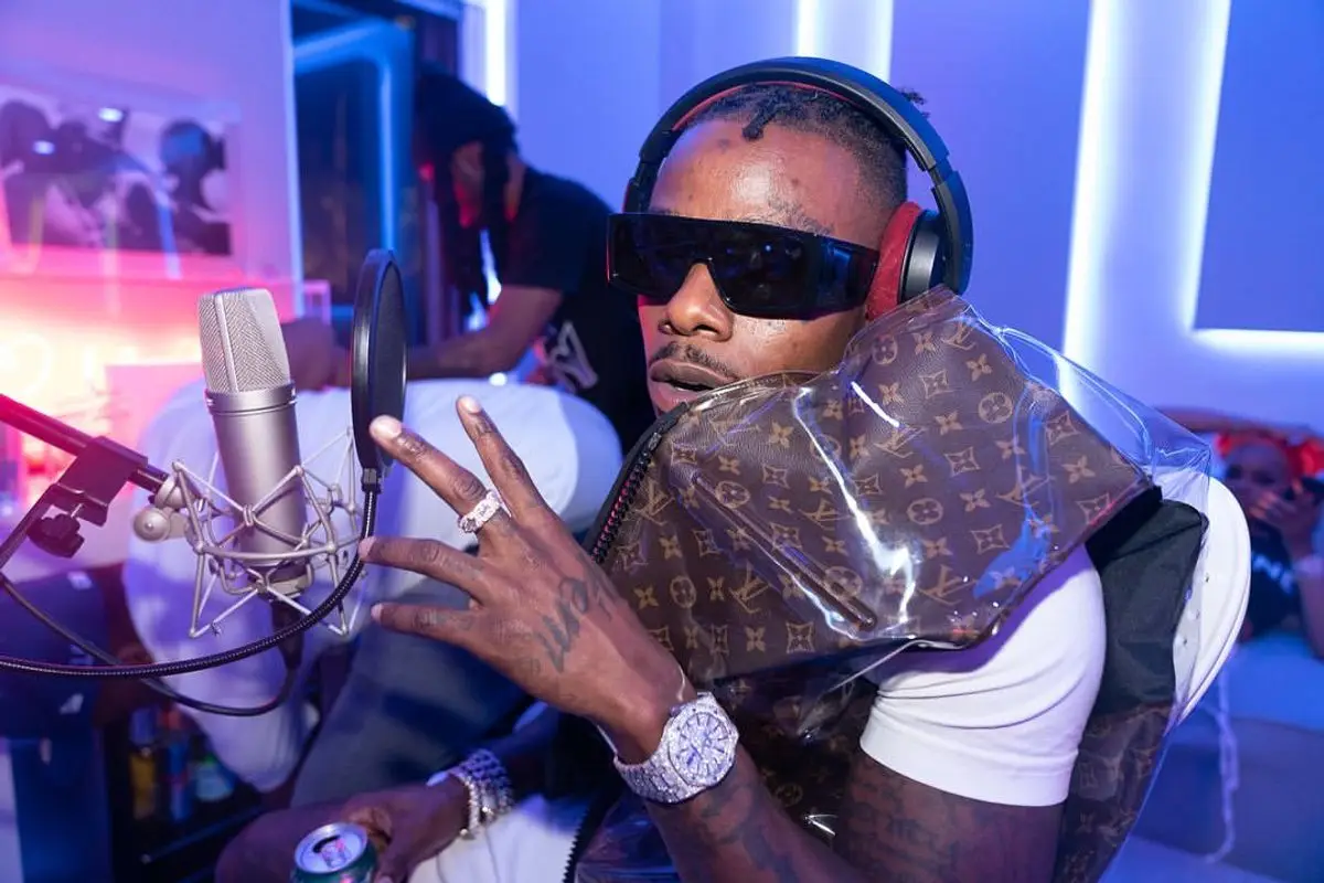 DaBaby outfit in Louis Vuitton, 2021