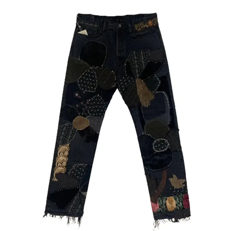 amiri jeans patchwork black