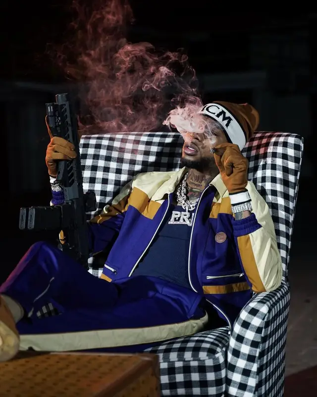 Key Glock outfit in Gucci and MCM, 2021