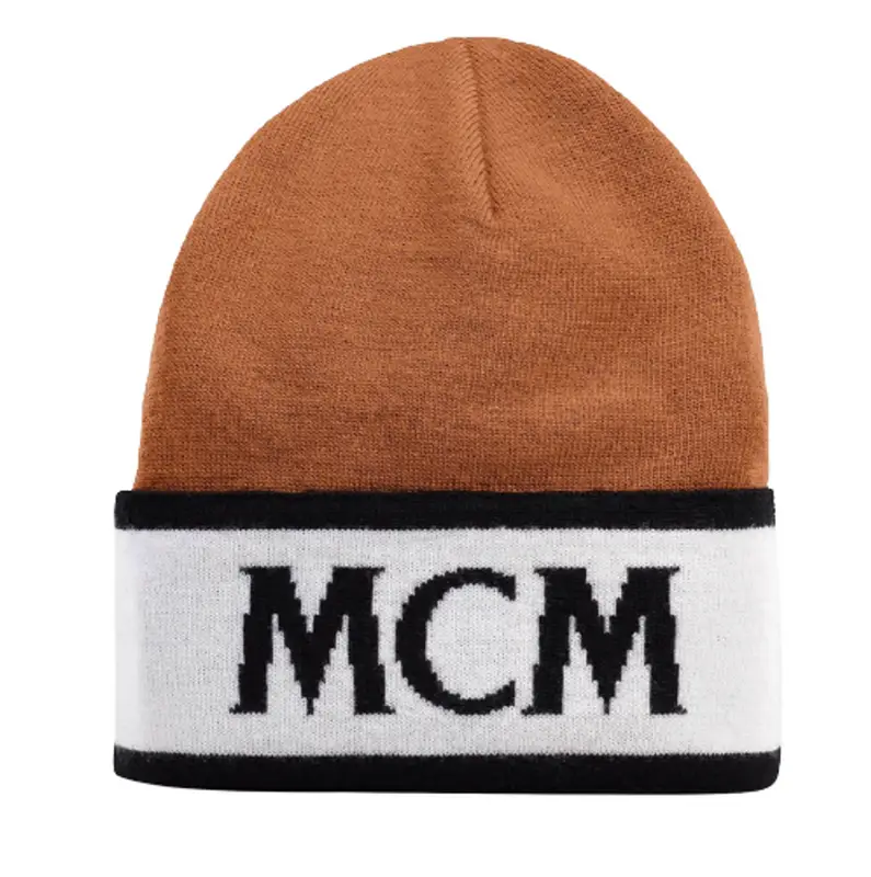 MCM Intarsia Logo Wool Beanie $210