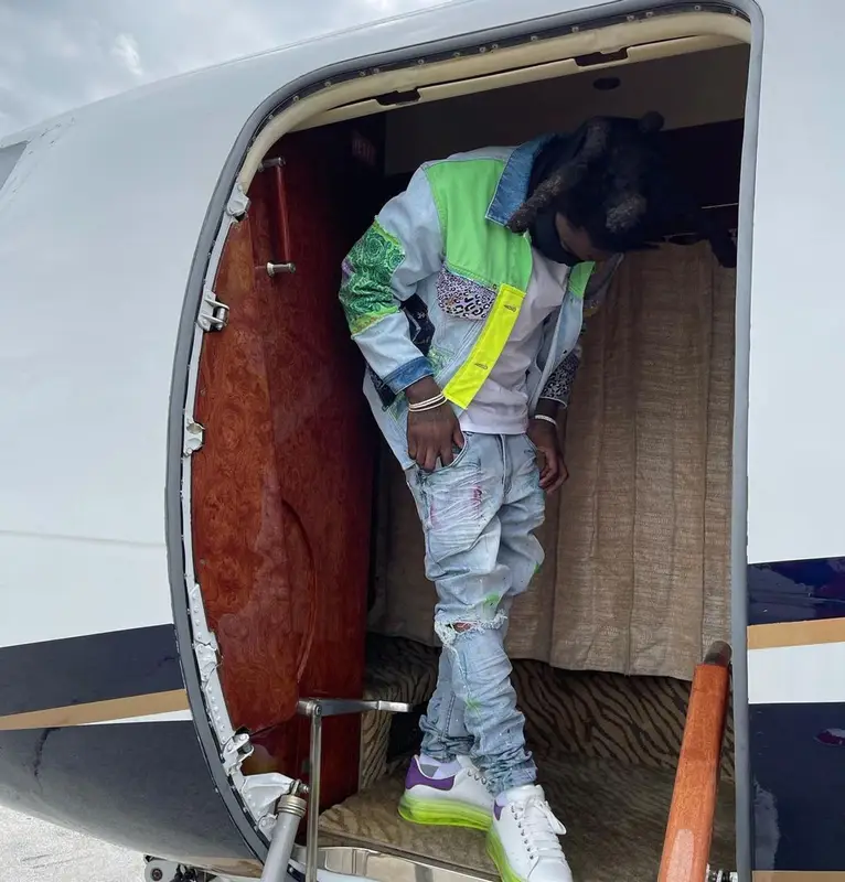 Kodak Black outfit in Versace, Alexander McQueen, and Louis Vuitton, 2021