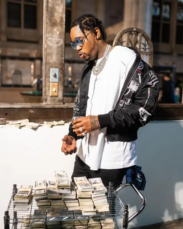 Fivio Foreign outfit in Givenchy and Amiri, 2021