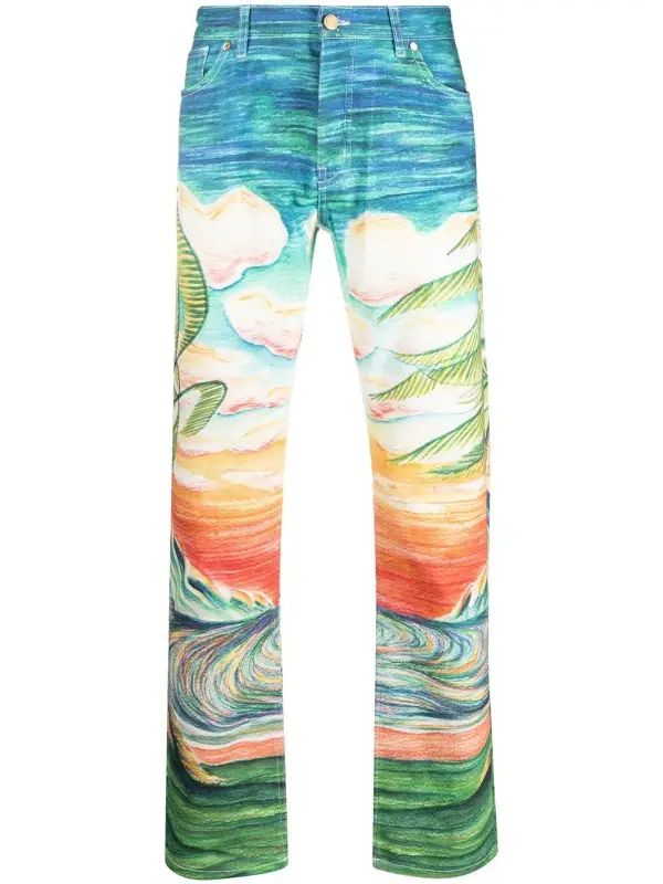 Casablanca Mid-Rise Straight-Leg Jeans $504