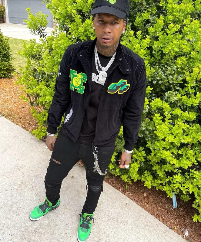 Moneybagg Yo outfit in Off-White, Amiri, and Virgil Abloh, 2021