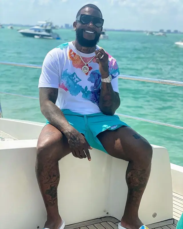 Gucci Mane outfit in Louis Vuitton, 2021