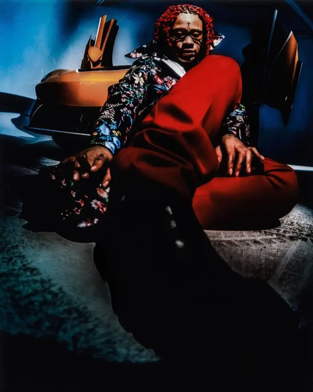 Trippie Redd outfit in Givenchy, Balenciaga, and Flatlist, 2021