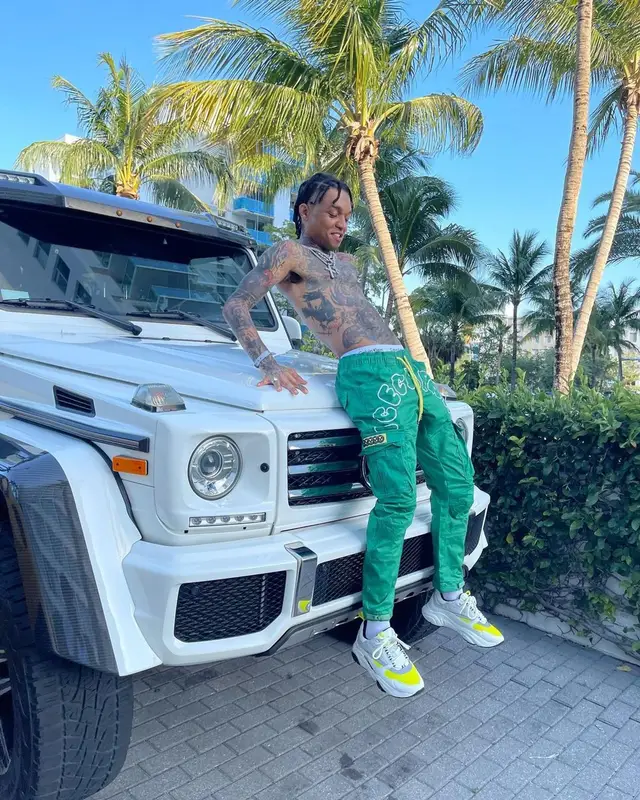 Swae Lee outfit in Ice Cream, Dior, and Calvin Klein, 2021
