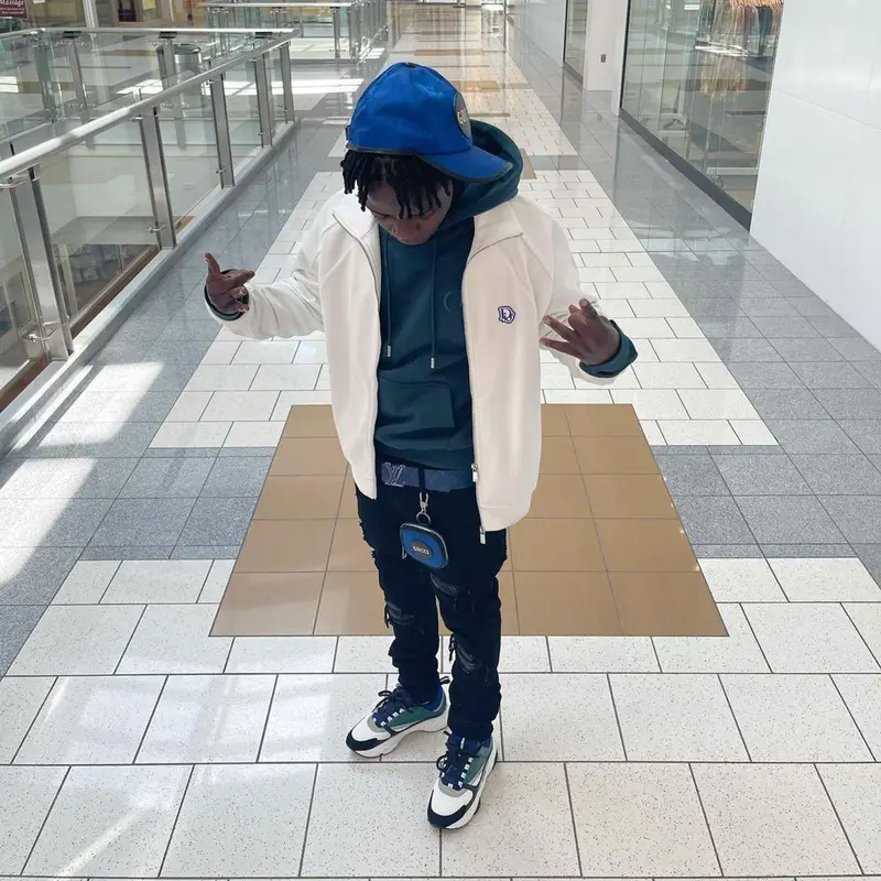 Jackboy outfit in Dior, Louis Vuitton, and Gucci, 2021