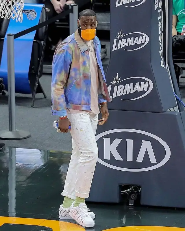 LeBron James outfit in John Elliott, Nike, and Henry Mask, 2021