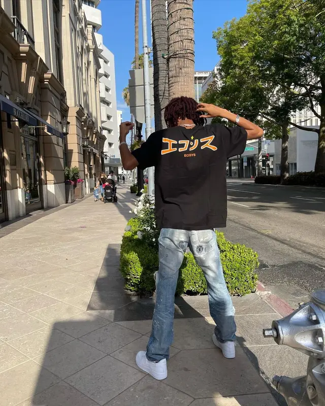 Lil Tecca outfit in Rick Owens, Nike, and Ray-Ban, 2021