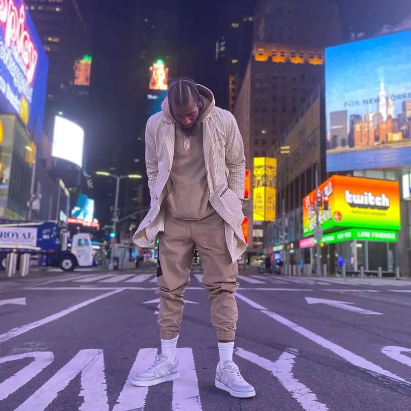 Iman Shumpert outfit in Human Made, Dolce & Gabbana, and John Geiger, 2021