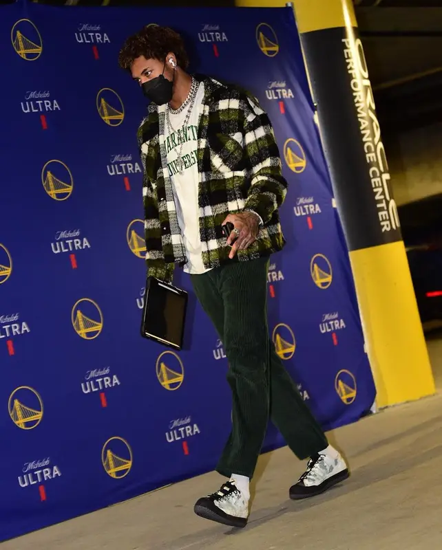 Kelly Oubre Jr outfit in Converse and Brain Dead, 2021