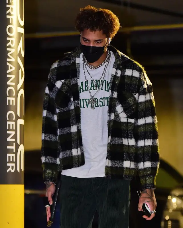 Kelly Oubre Jr outfit in Converse and Brain Dead, 2021