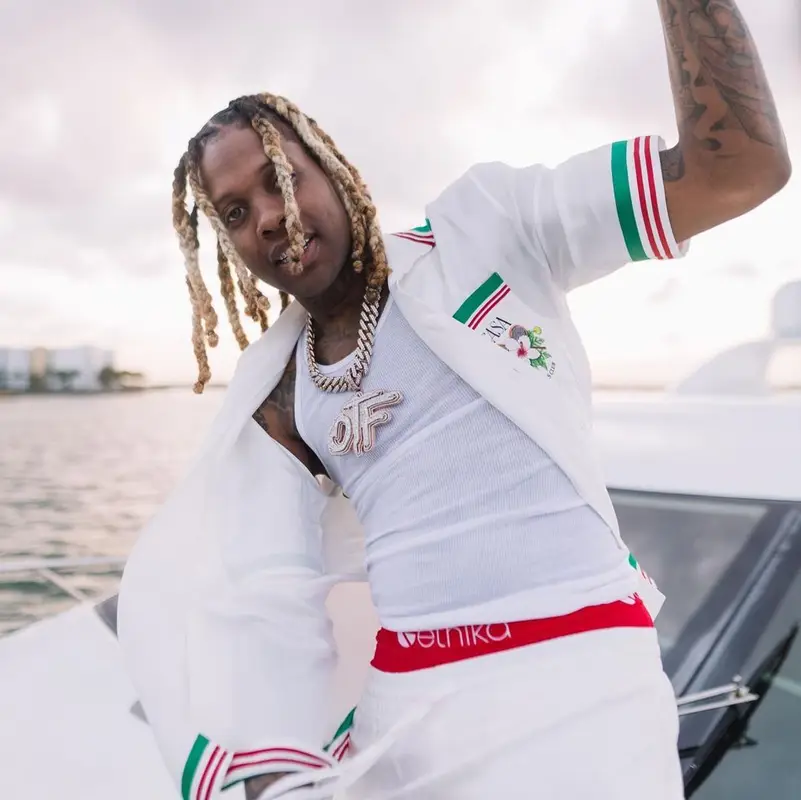 Lil Durk outfit in Casablanca and Ethika, 2021
