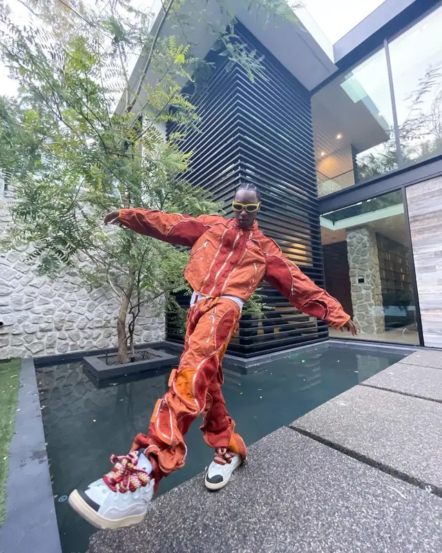 Bloody Osiris outfit in Mokoo, Rick Owens, and Bottega Veneta, 2021