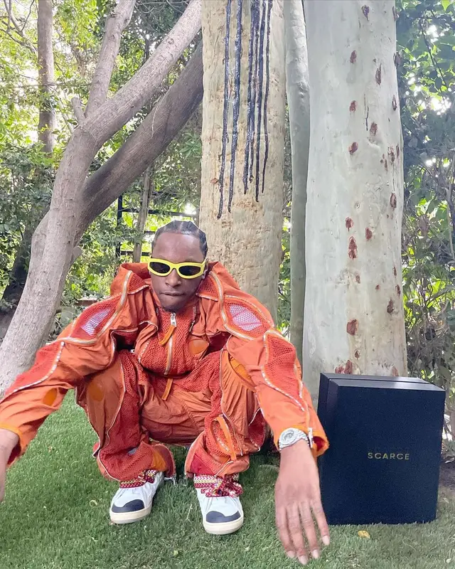 Bloody Osiris outfit in Mokoo, Rick Owens, and Bottega Veneta, 2021