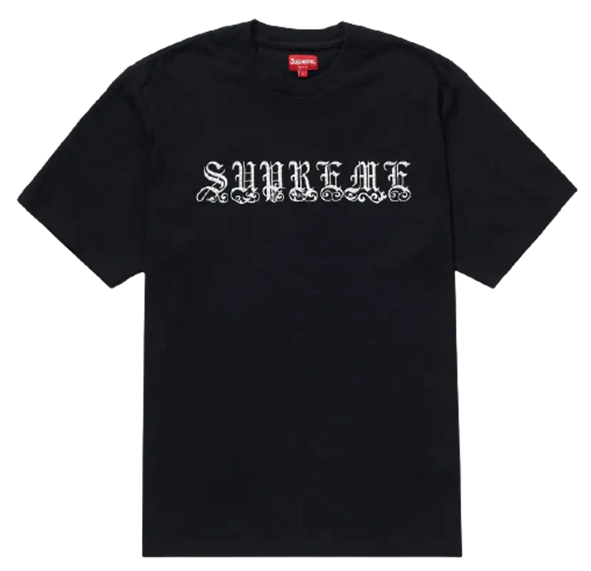 Supreme Old English Rhinestone T-Shirt | WHAT'S ON THE STAR?