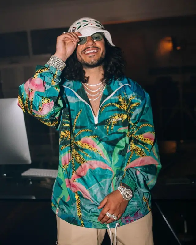 Russ outfit in Celine, Givenchy, and Casablanca, 2021