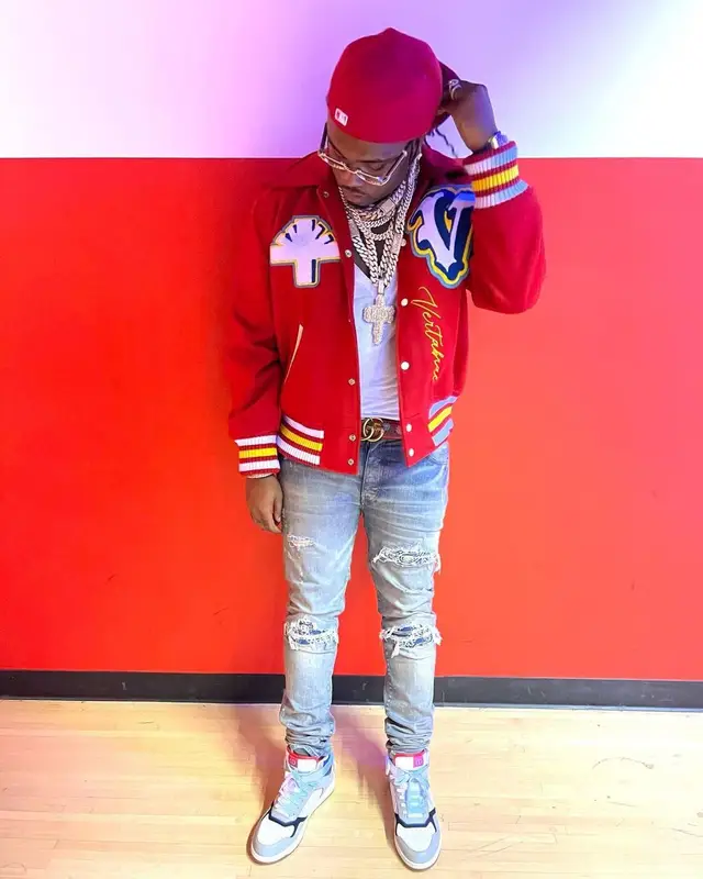 Gunna outfit in Amiri, Gucci, and Cartier, 2021
