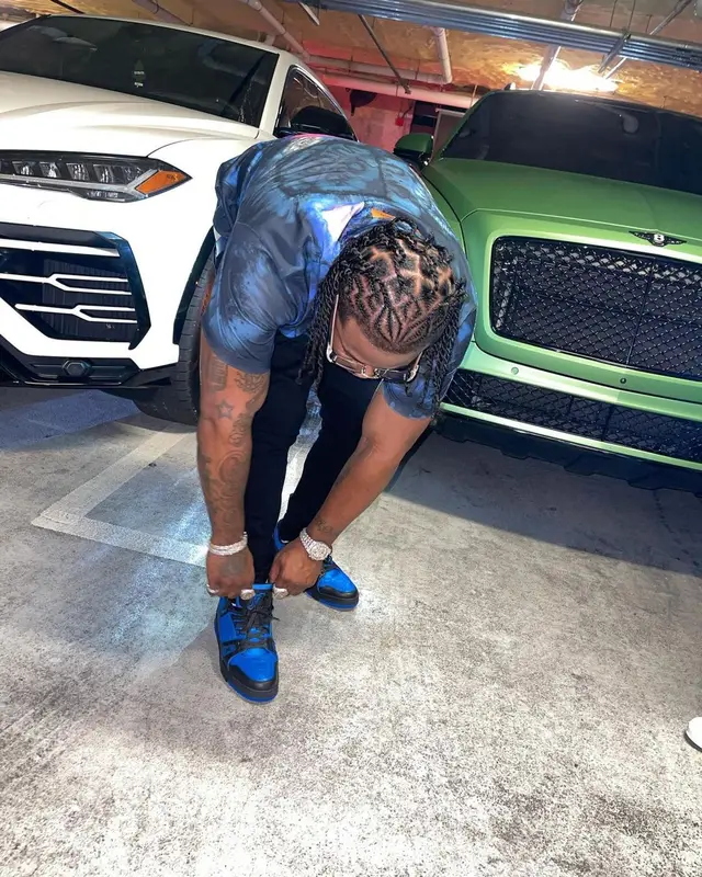 Rowdy Rebel outfit in Louis Vuitton, Amiri, and Cartier, 2021