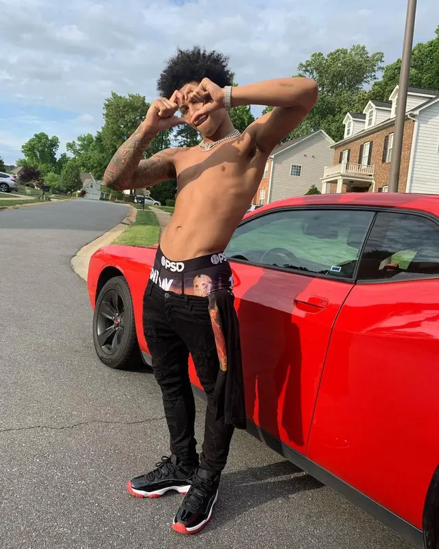Mikey outfit in Never Broke Again, Jordan, and PSD, 2021
