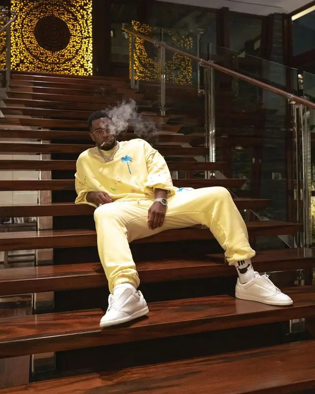 Diddy outfit in Palm Angels and Maison Margiela, 2021
