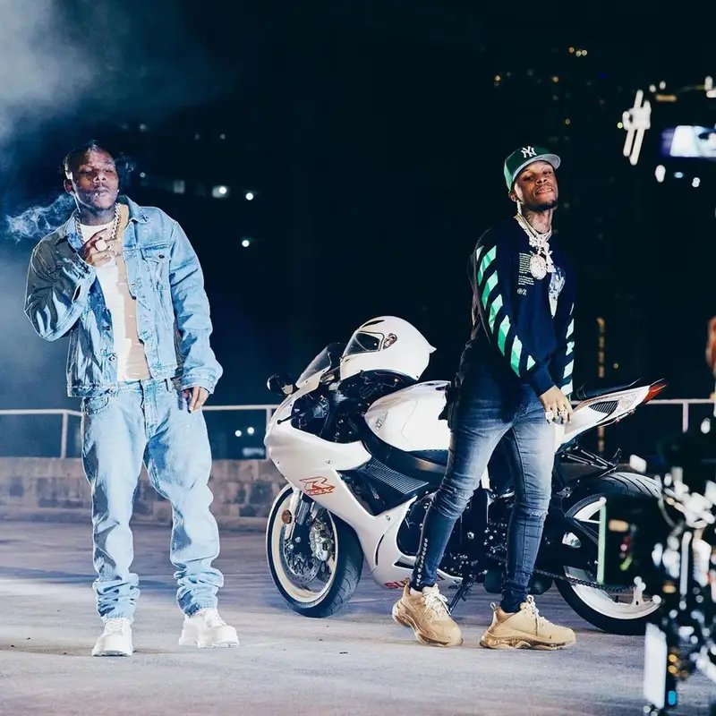 DaBaby outfit in Off-White and Alexander McQueen, 2021