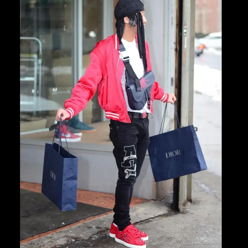 Lil Wavey outfit in Dior, Shawn, and Balenciaga, 2021
