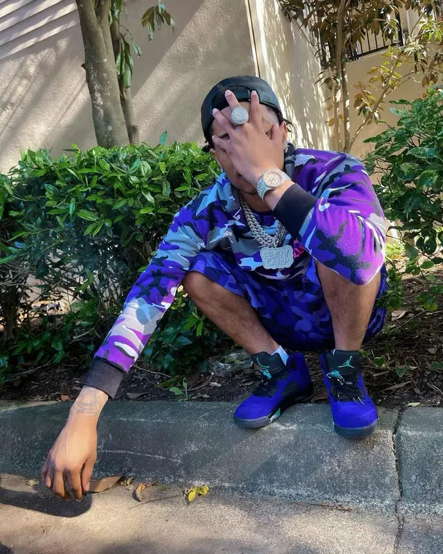 Lil Migo outfit in Anti Social Social Club, Niamer, and Jordan, 2021