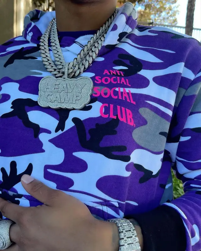 Lil Migo outfit in Anti Social Social Club, Niamer, and Jordan, 2021