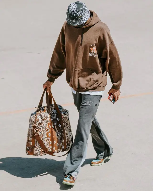 Shai outfit in Travis Scott Merch, Gallery Dept., and Kapital, 2021