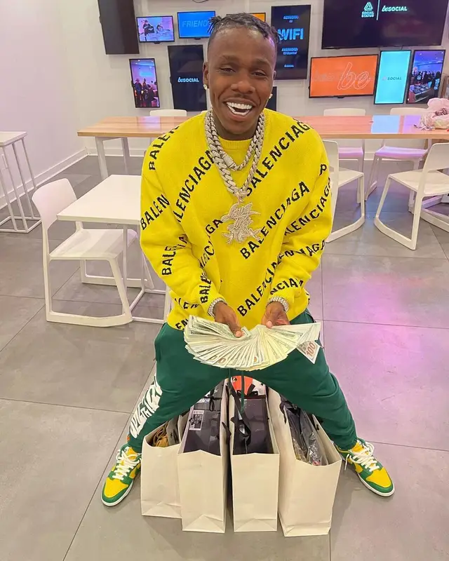 DaBaby outfit in Balenciaga and Nike, 2021