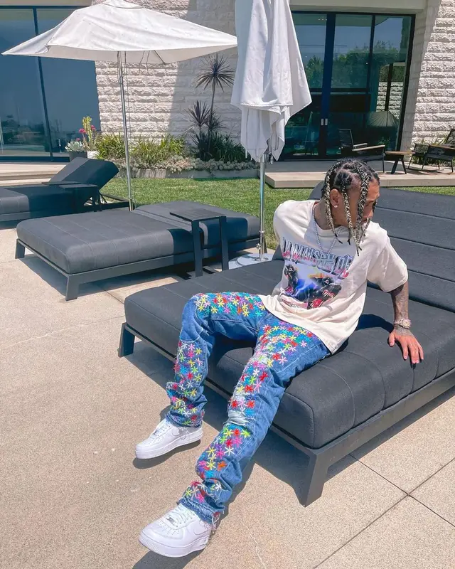 Tyga outfit in Homme + Femme, Pale, and Nike, 2021