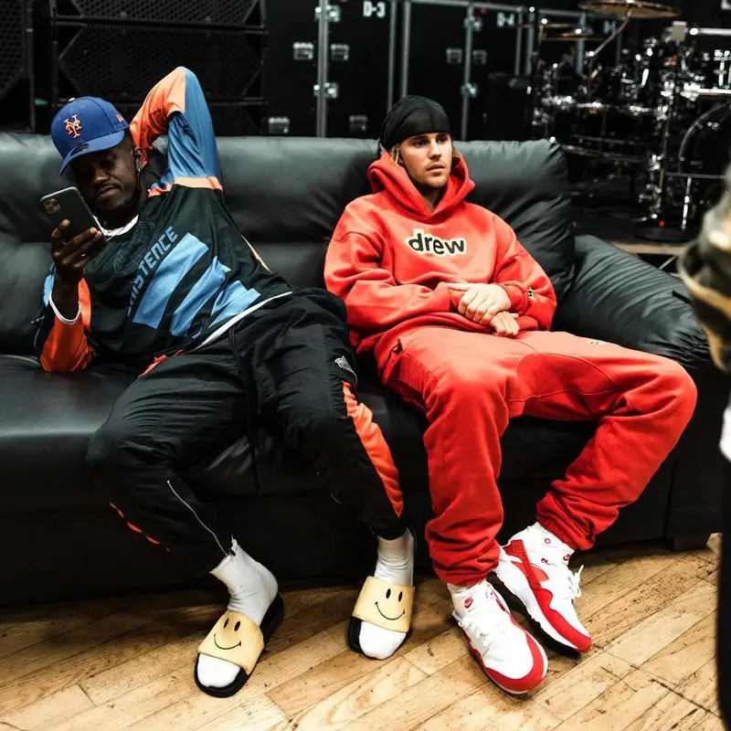 Justin Bieber outfit in Drew House and Nike, 2021