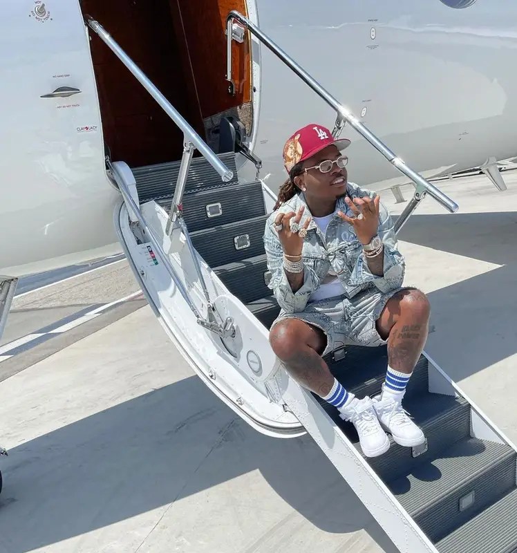 Gunna outfit in Amiri, Cartier, and Jon Stan, 2021
