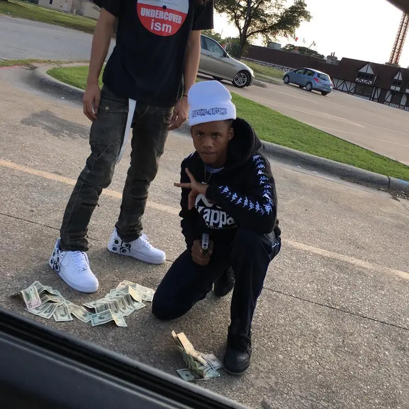 Tay-K outfit in Gosha Rubchinskiy, Fucking Awesome, and Kappa, 2017