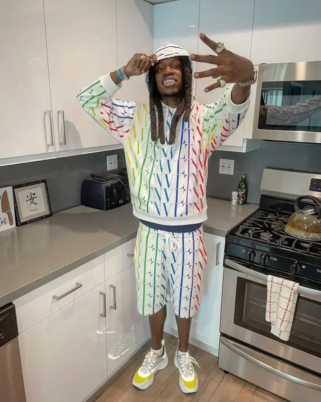 Foolio outfit in Valentino and Dior, 2021