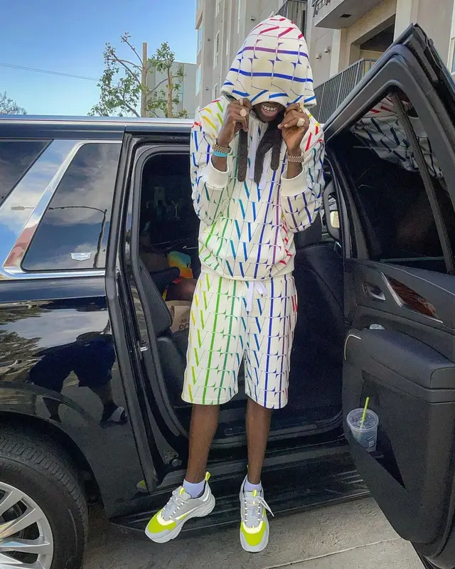 Foolio outfit in Valentino and Dior, 2021