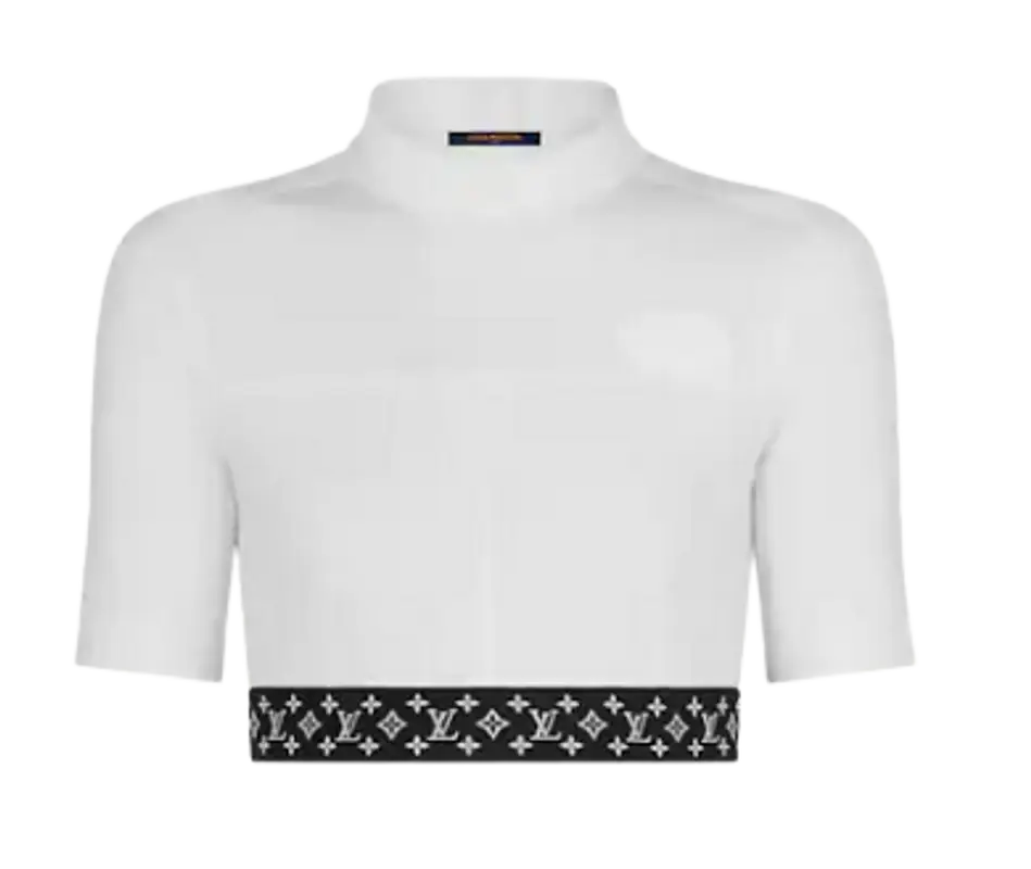 Shop Louis Vuitton Monogram waistband sporty crop top (1A8KV6) by