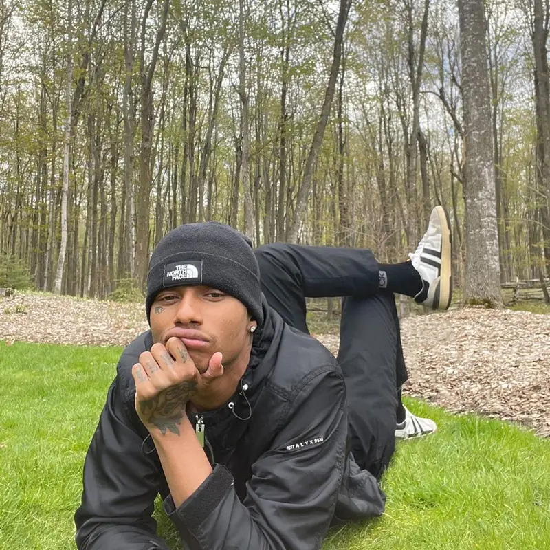 Night Lovell outfit in Alyx, The North Face, and Calvin Klein, 2021