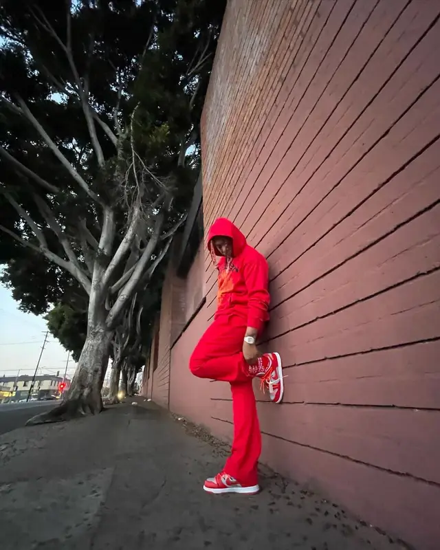 Lil Gotit outfit in Young Thug Merch, Nike, and Spider Worldwide, 2021
